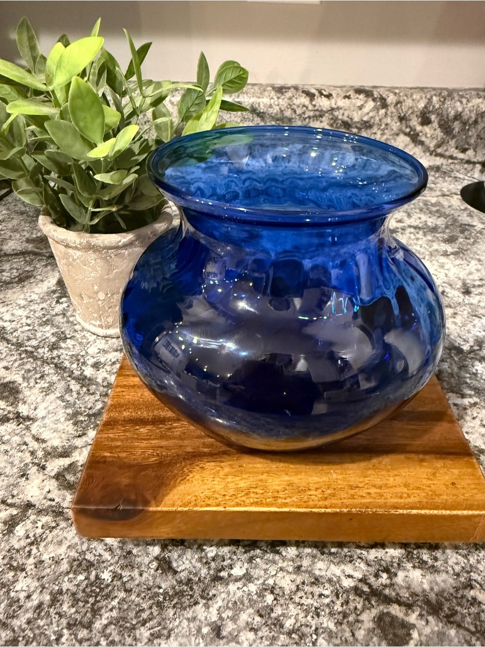 Cobalt Blue Glass Vase – Decorative Home Accent Indiana Glass Vintage